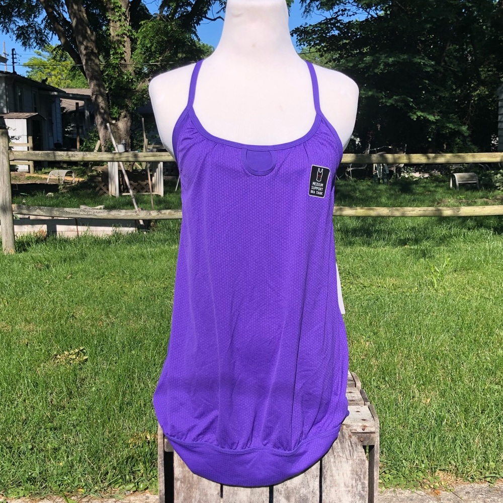 - Xersion M Purple Layered Athletic Tank Top! NEW!
